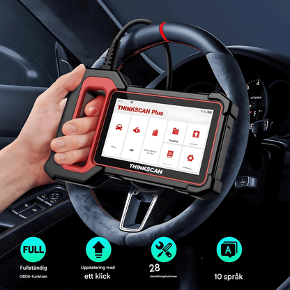 ThinkEdge - Thinkcar Thinkscan Plus S7 Diagnosverktyg | Trådlös OBD2 Bilscanner med 7 System, 28 Reset-funktioner & Fullständig OBD2-diagnostik