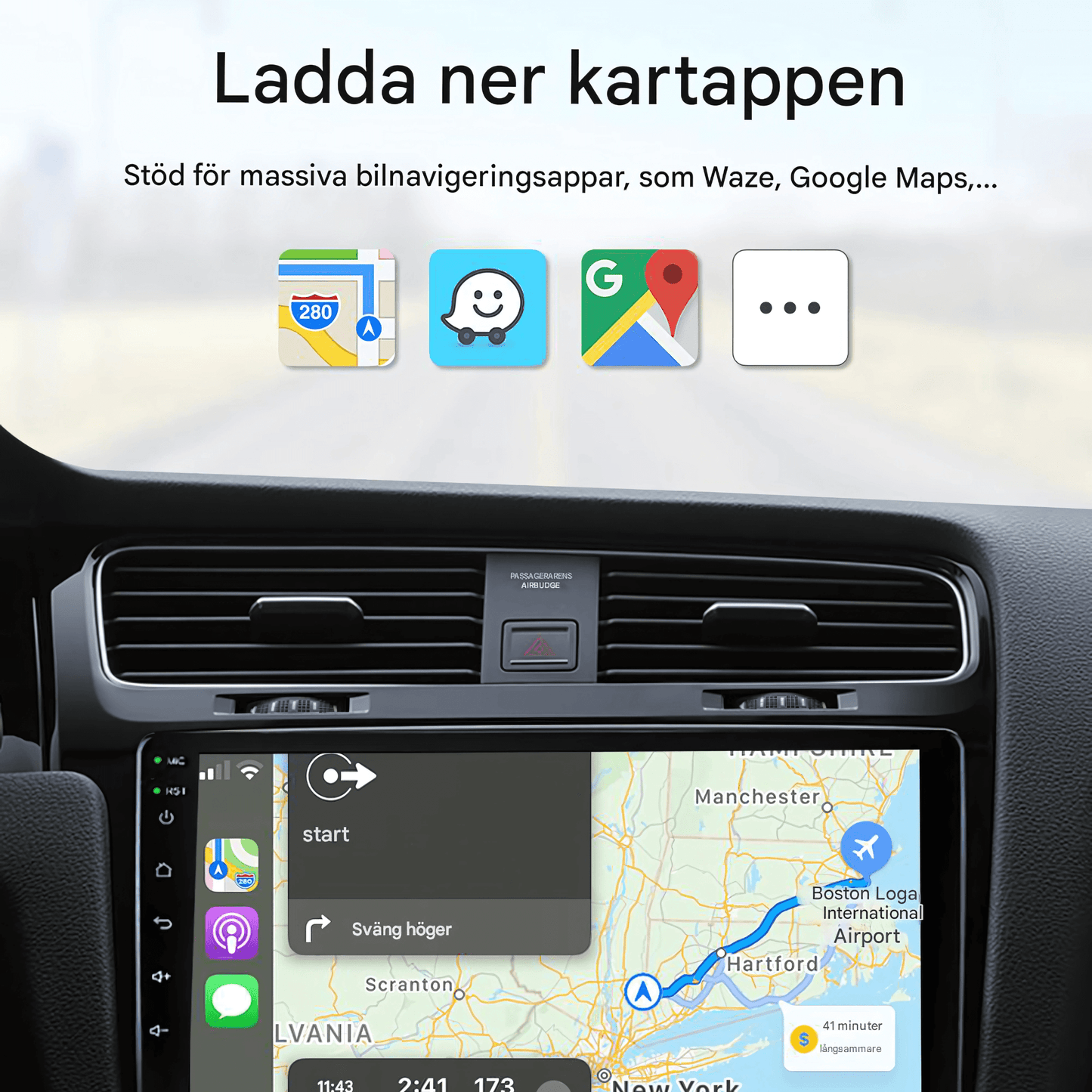 DriveMate – Trådlös CarPlay & Android Auto Adapter för Android-Bilstereo med Skärmspegling