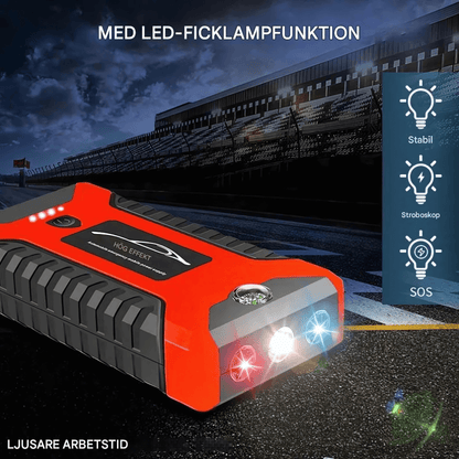 PowerBoost – Bærbar jumpstarter, powerbank og LED-belysning med 99 800 mAh kapasitet