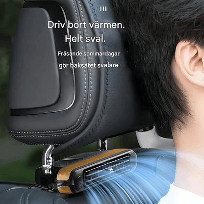 BreezeMate - Bilsätesfläkt för Nackstöd | Portabel Luftcirkulationsfläkt med USB-Laddning & Justerbar Vindstyrka