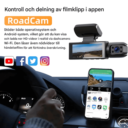 RoadSight – 1080P WiFi Dashcam med Nattläge, Rörelsedetektering & 24h Parkeringsövervakning