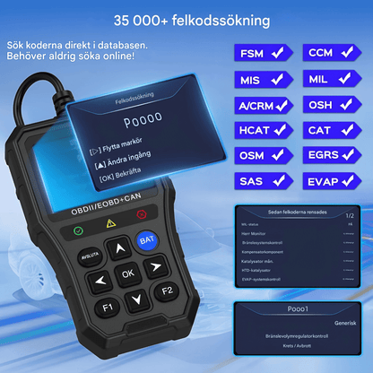 ScanNova - YM519 ProCheck | OBD2 Bilscanner med Batteritest, Felkodsläsare och Realtidsdata