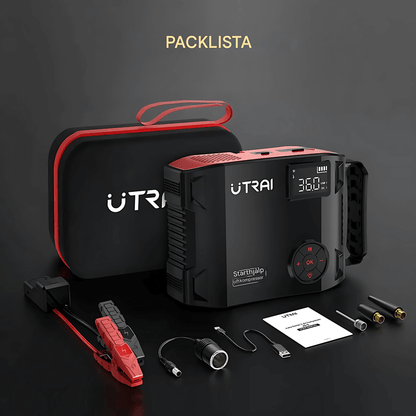 PowerSnap – 4-i-1 Bilstartare med 2000A, Luftkompressor, Powerbank & LED-ficklampa för Smidig och Säker Bilservice