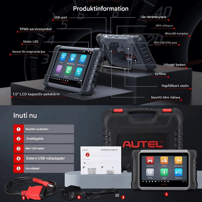 DiagMaster – Autel MaxiCOM MK808S Professionell OBD2 Diagnostikskanner med Bi‑riktad Kontroll & 38+ Servicefunktioner