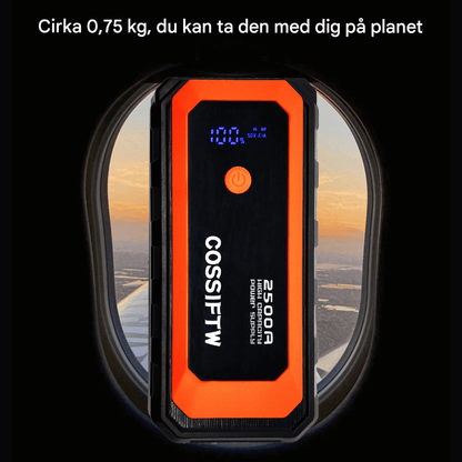 PowerCruise – Starthjälp & Powerbank 2500A med LED‑Lampa & Snabbladdning