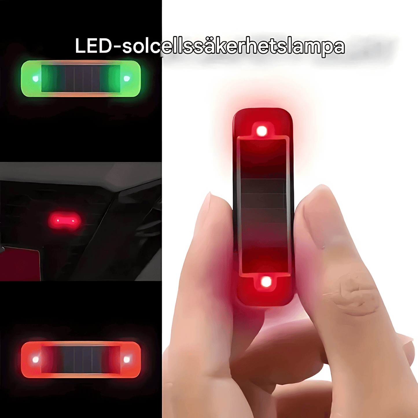 SolarRay - Solcellsdriven LED-varningslampa för Bil, Motorcykel & Cykel – Självlysande Säkerhet i Rörelse
