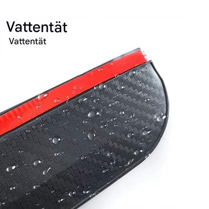 RainShield - 2-Pack Regnskydd för Backspeglar i Kolfibermönster | Universellt Passande Skydd mot Regn och Bländning
