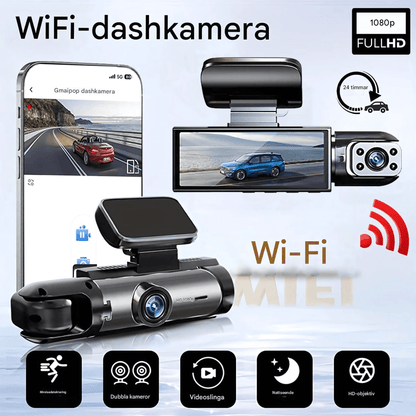 RoadSight – 1080P WiFi Dashcam med Nattläge, Rörelsedetektering & 24h Parkeringsövervakning