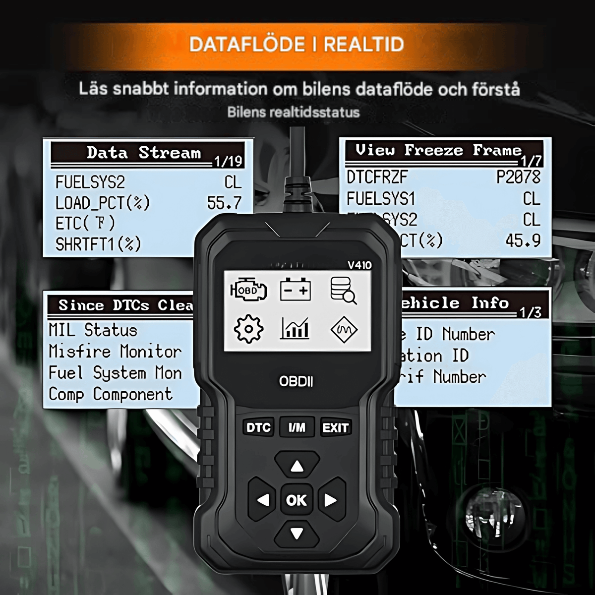 ScanVerse – V410 OBD2 Bilscanner | Felkodsläsare för Bensin ...