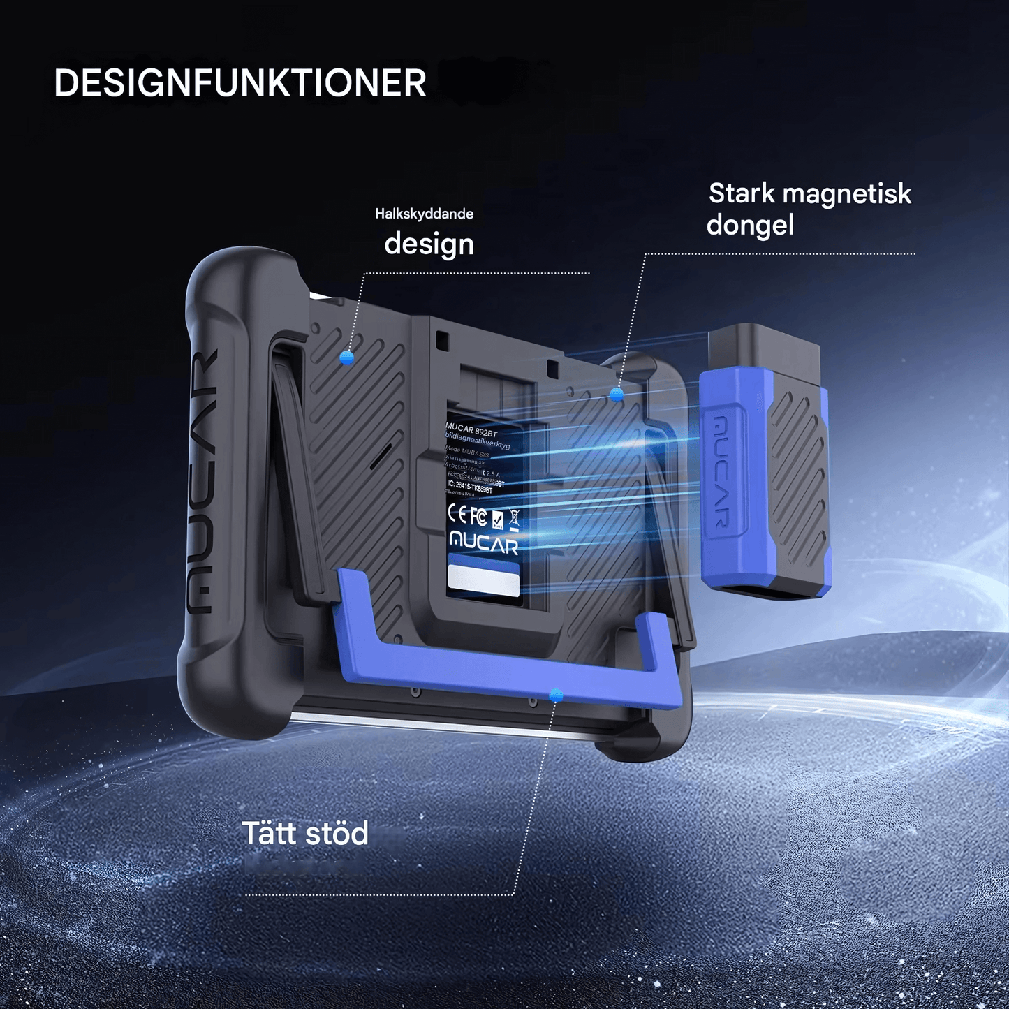 ScanForge - MUCAR 892BT OBD2 Diagnosverktyg | Fullsystem Bilscanner med Bi-Directional Test, 34 Resetfunktioner & ECU-Kodning