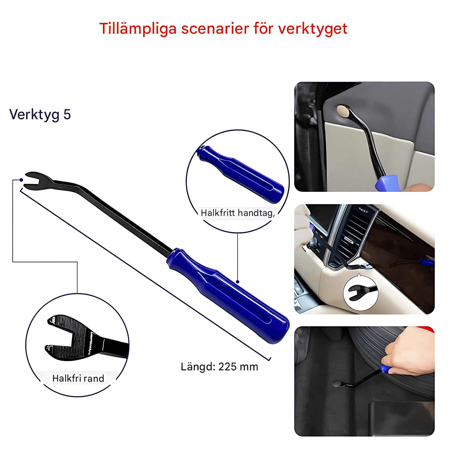 TrimEdge Verktygskit – 5-delars Demonteringsset för Paneler, Lister och Inredning
