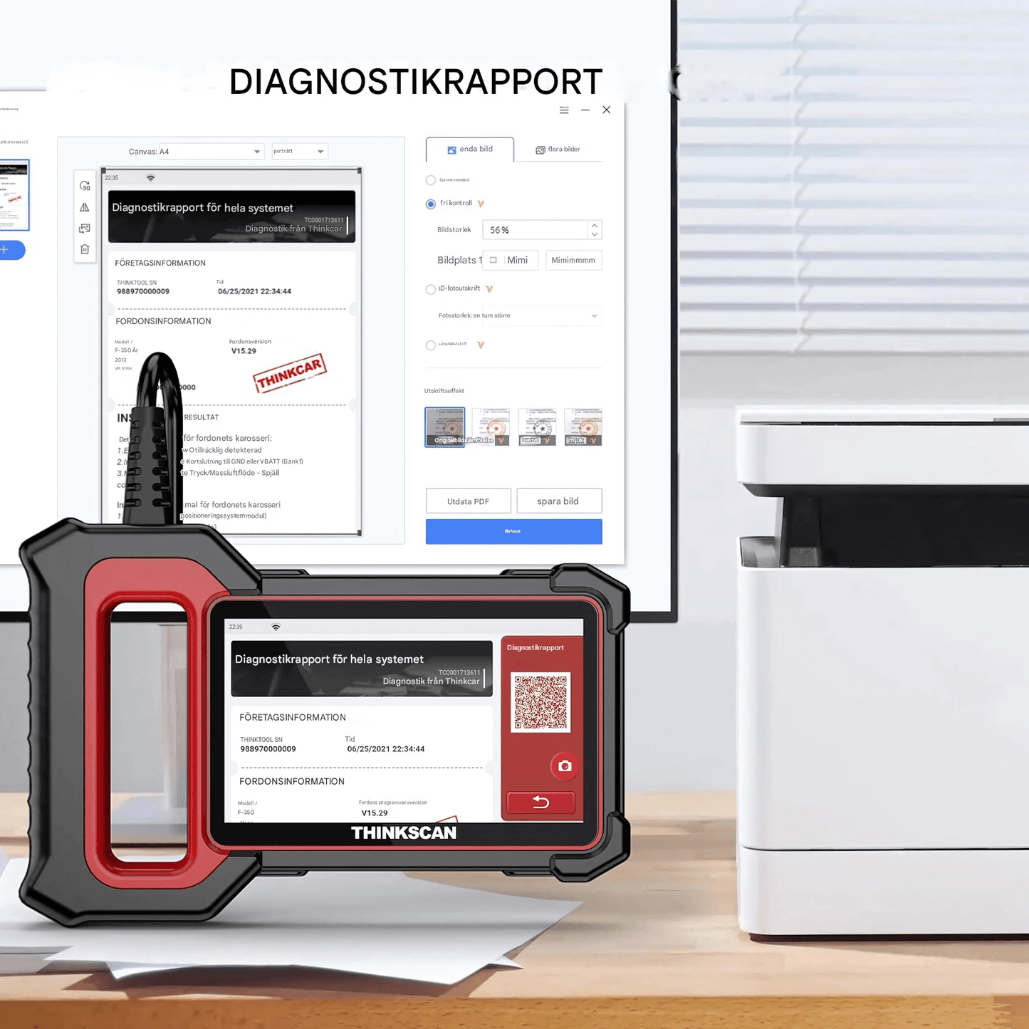 ThinkEdge - Thinkcar Thinkscan Plus S7 Diagnosverktyg | Trådlös OBD2 Bilscanner med 7 System, 28 Reset-funktioner & Fullständig OBD2-diagnostik