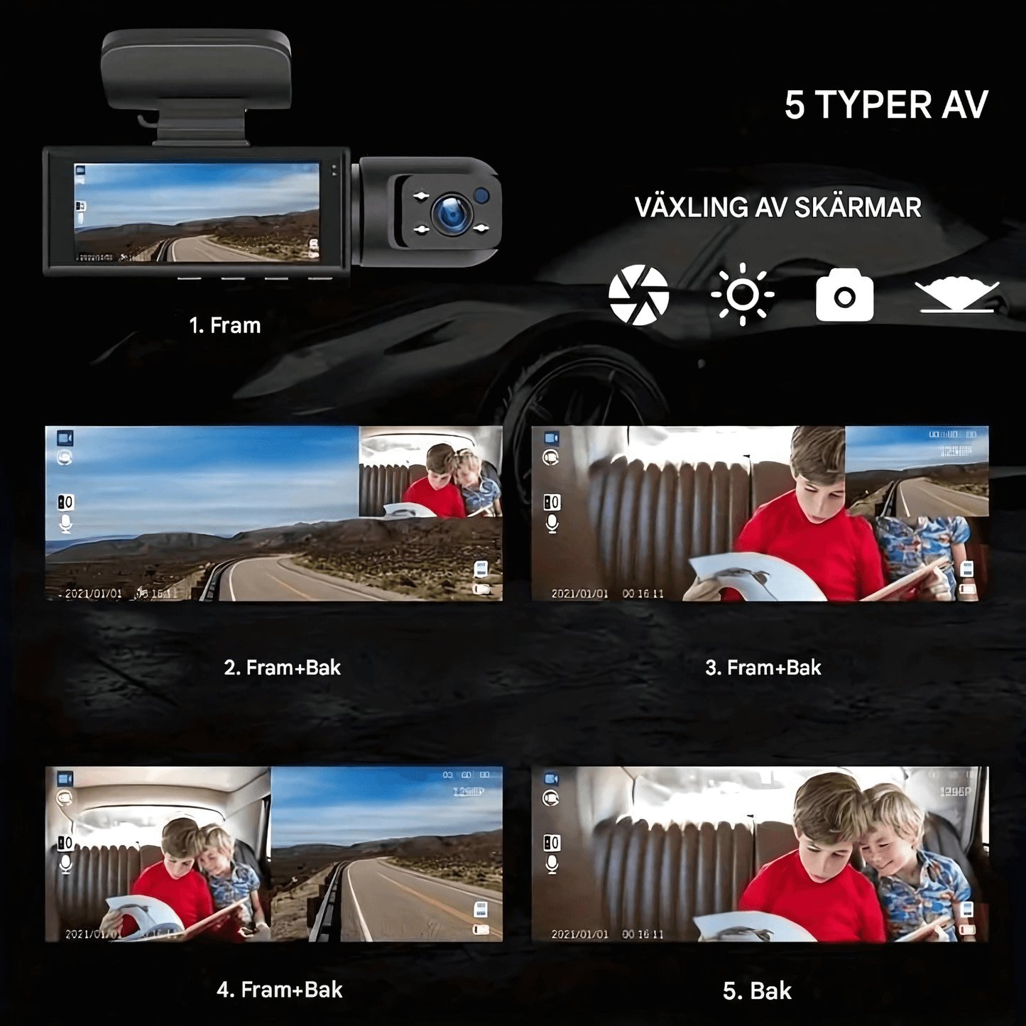 RoadSight – 1080P WiFi Dashcam med Nattläge, Rörelsedetektering & 24h Parkeringsövervakning
