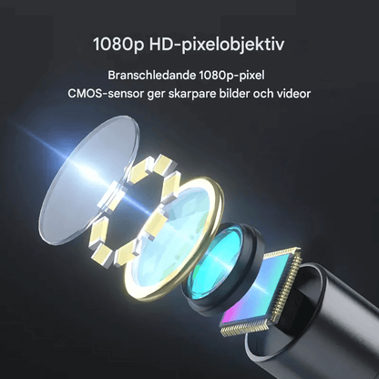 DeepView -  Inspektionskamera | 4.3” IPS Skärm med 1080P HD, IP67 Vattentät Design och 8mm Lins för Bil- och Rörinspektion