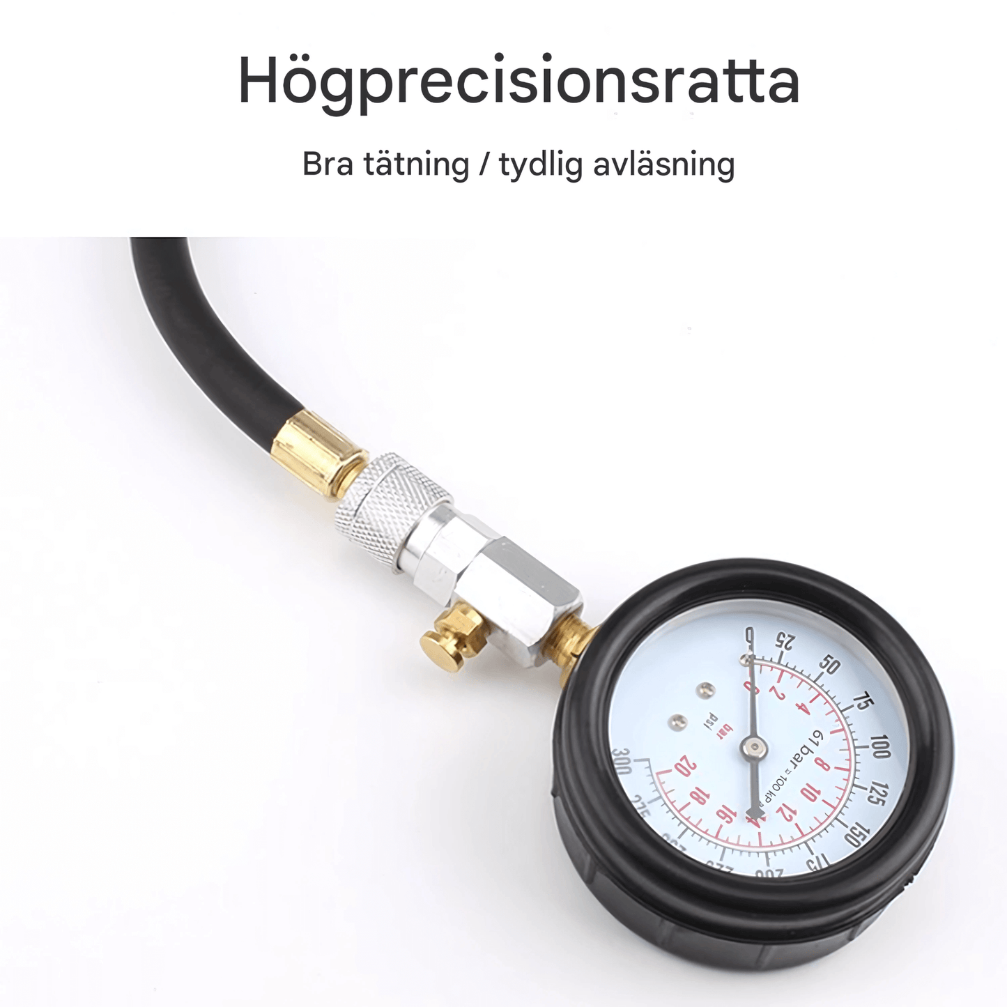 TestVibe - Kompressionstestare | 8-delars Mätarset för Bensinmotorer med 0–300 PSI Tryckmätare