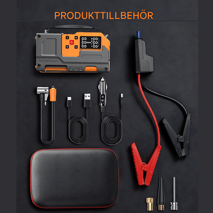 PowerDrive - Portabel Starthjälp, Däckpump & Powerbank med Digital Display