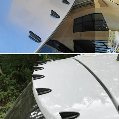 AeroSting - 6-Pack Takspoilers Shark Fins för Bil | Universell Vortex Generator i Svart eller Kolfiberlook