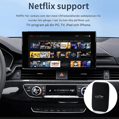 StreamRide – SmartBox | Gjør din kablede CarPlay om til trådløs CarPlay og Android Auto med videoapper