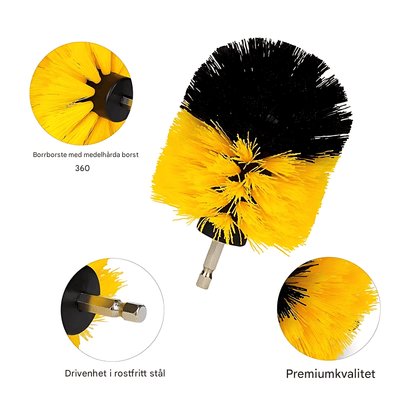DrillScrub - Car Brush for Drill Machine | Nylon Cleaning Brush for Tires, Seats and Interior
