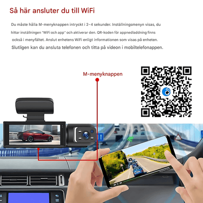 RoadSight – 1080P WiFi Dashcam med Nattläge, Rörelsedetektering & 24h Parkeringsövervakning