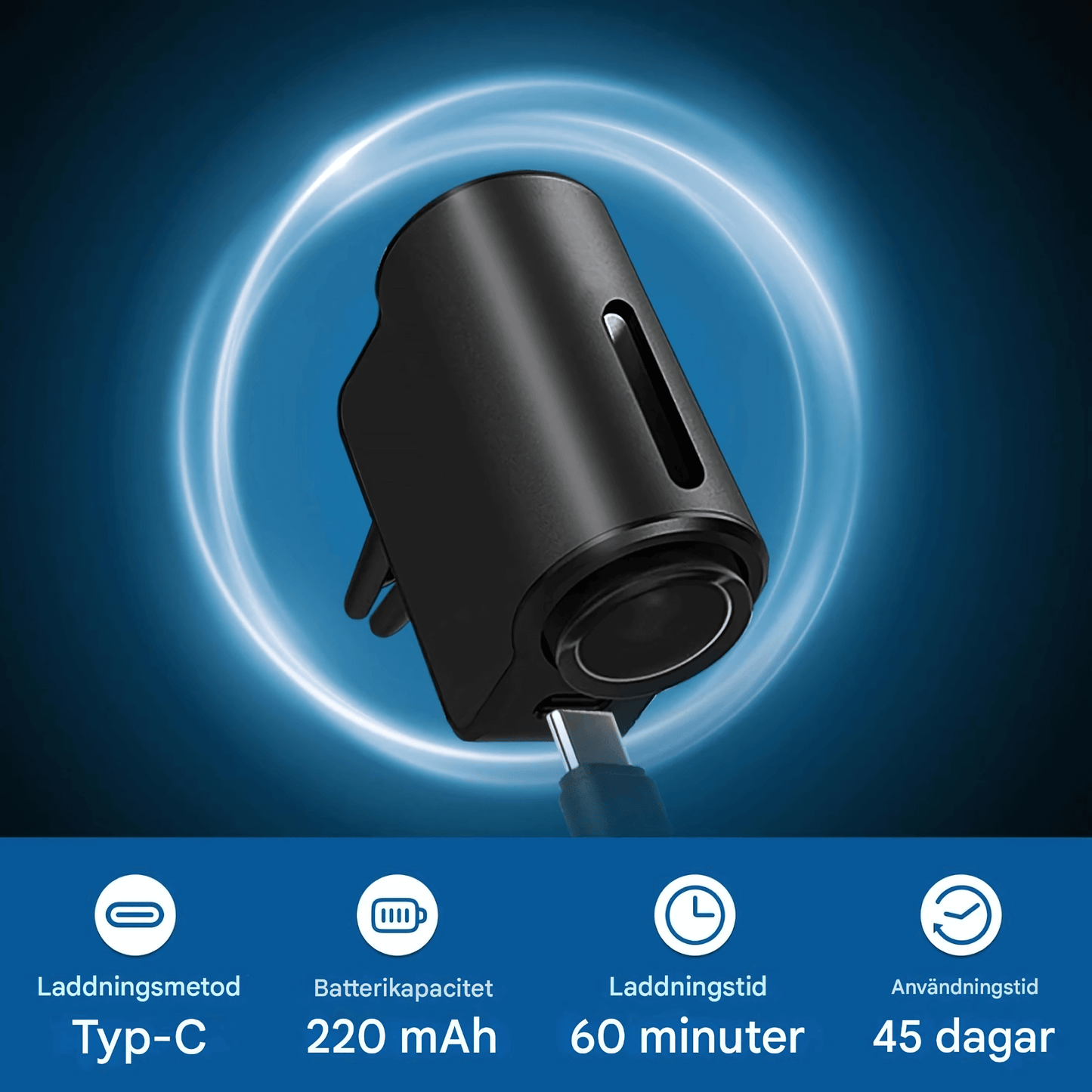 MistAura - Trådlös Elektrisk Aromadiffusor för Bil med Justerbar Doft och Ambient Light