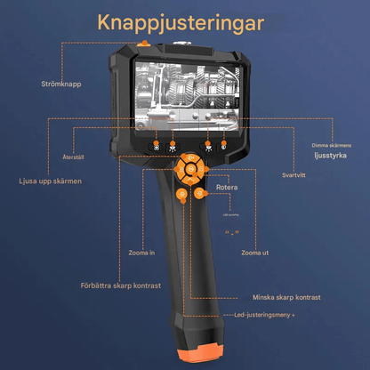 DeepView -  Inspektionskamera | 4.3” IPS Skärm med 1080P HD, IP67 Vattentät Design och 8mm Lins för Bil- och Rörinspektion