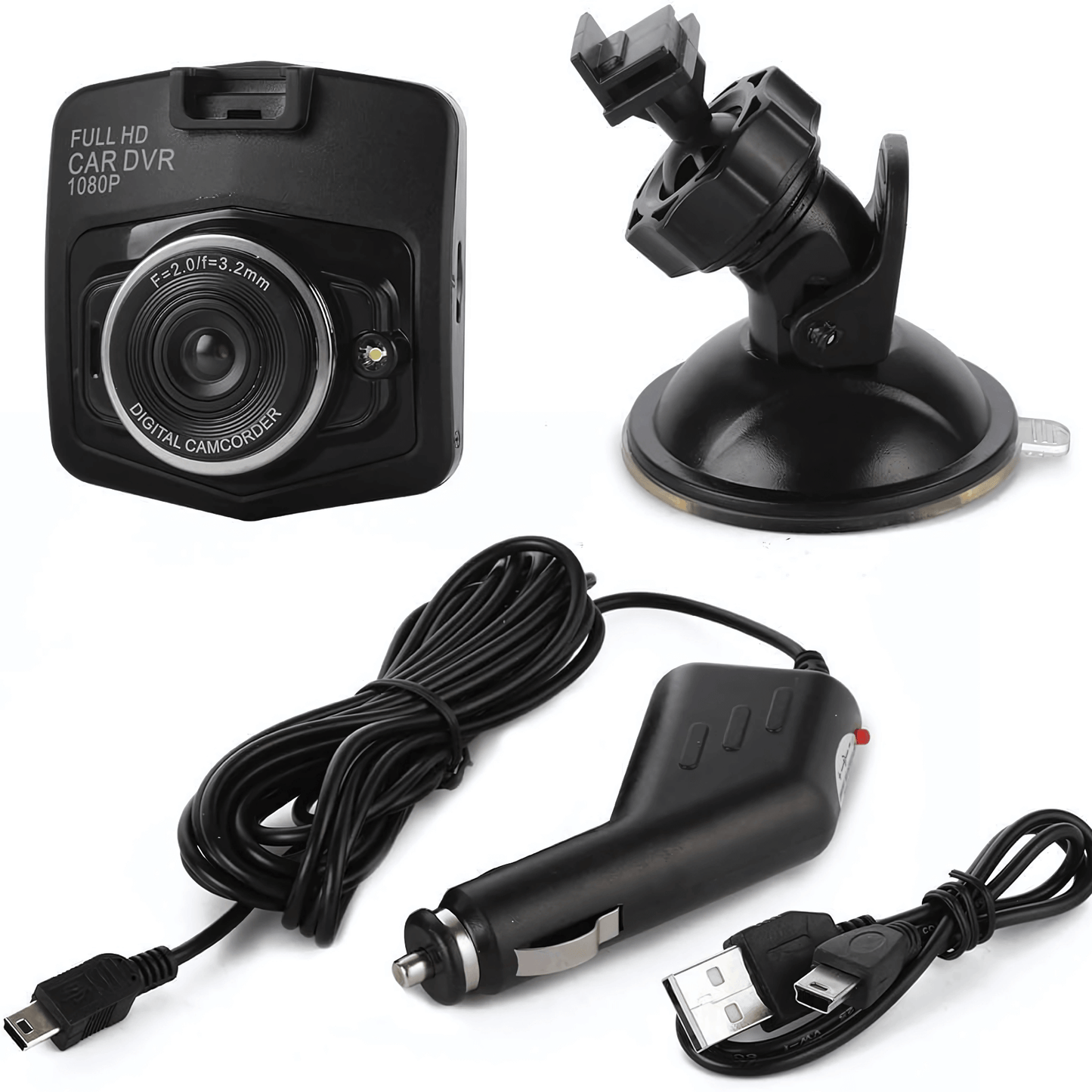 DriveProof - Kompakt Bilkamera med Vidvinkel, Loop-inspelning & Parkeringsövervakning