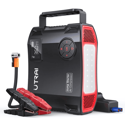 PowerSnap – 4-i-1 Bilstartare med 2000A, Luftkompressor, Powerbank & LED-ficklampa för Smidig och Säker Bilservice