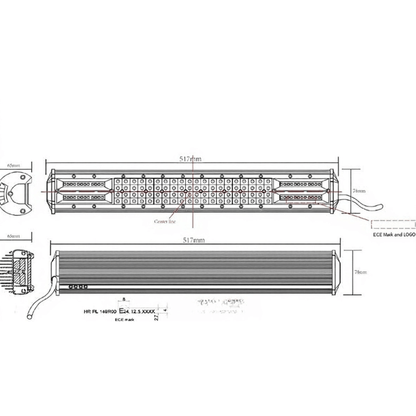 UrbanBeam - 20" LED-lysramp med 4ROW+2ROW-teknologi, CREE-dioder, E-merking & DT-2 kabelsett for ekstralys