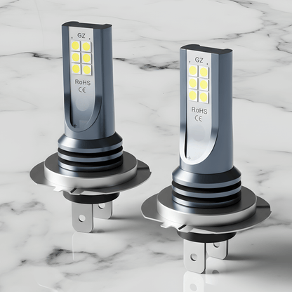 VividLux - 2 LED-ajovalopolttimot valkoisella tai kultaisella valolla 12SMD 3030, 360 ° valaistus ja universaali 12-24V-asennus autoihin