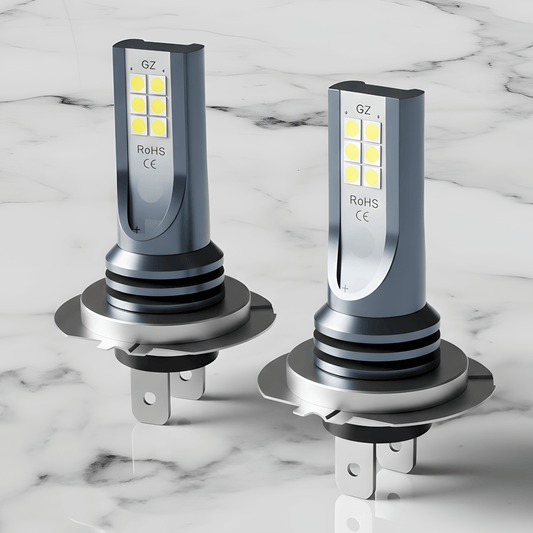 VividLux – 2 St LED Strålkastarlampor i Vitt eller Gyllene Ljus med 12SMD 3030, 360° Belysning & Universell 12-24V Montering för Bilar