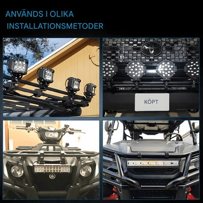 VortexLight - 4" NAOEVO LED-Arbetslampa med Vit/Amber DRL, 120W, IP68 & 6 Ljuslägen för Offroad och Arbetsfordon