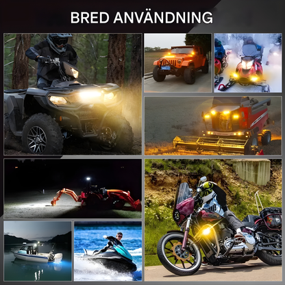 VortexLight - 4" NAOEVO LED-Arbetslampa med Vit/Amber DRL, 120W, IP68 & 6 Ljuslägen för Offroad och Arbetsfordon