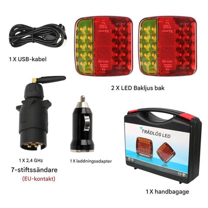 TrailGlow - Kraftiga LED-drivna Magnetiska Trådlösa Släpvagnsljus