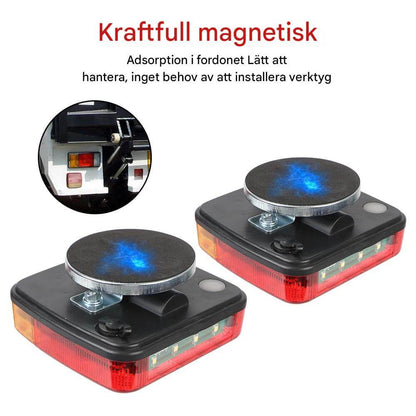 TrailGlow - Kraftiga LED-drivna Magnetiska Trådlösa Släpvagnsljus
